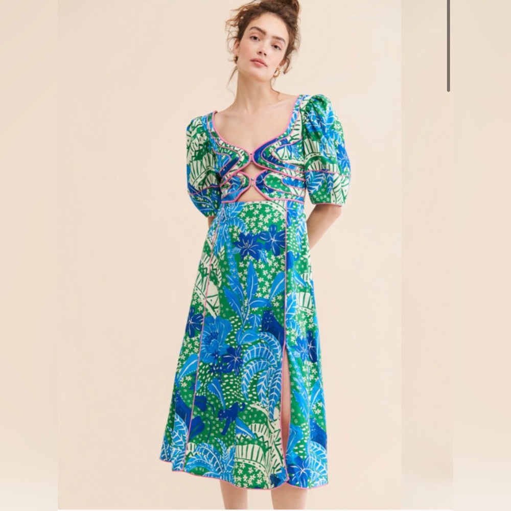 ISO Farm Rio Jungle Panther Midi Dress